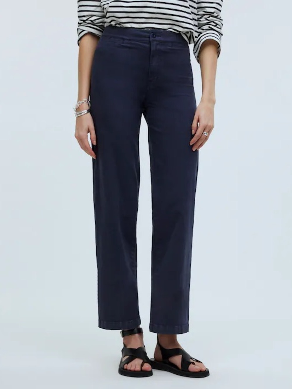 Madewell Navy High-Rise Cropped Straight Jeans